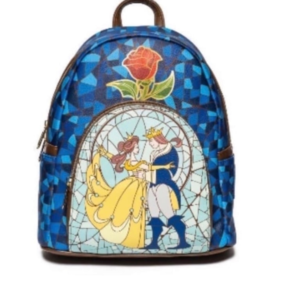 Loungefly Blue Beauty and the Beast Backpack - Picture 2 of 4